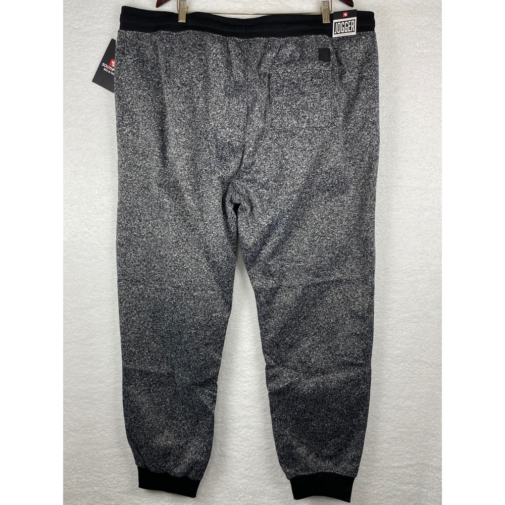 Southpole Mens Big and Tall Jogger Sweatpants Marled Grey Black Fleece 5XB NEW - Picture 3 of 10